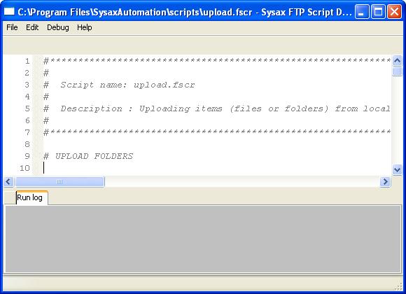 Script is generated for uploading file