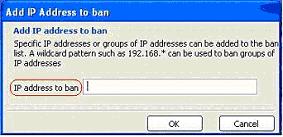 Add IP address to ban
