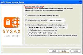 User account selection
